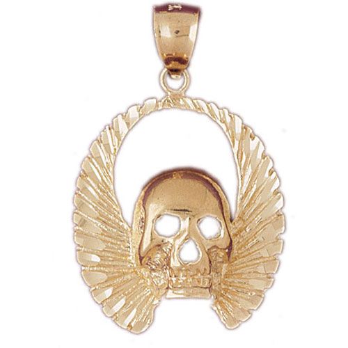 Skull Charm Pendant 14k Gold