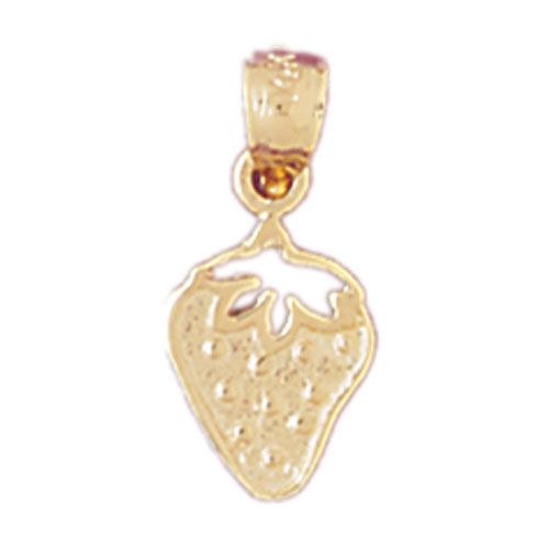Strawberry Charm Pendant 14k Gold