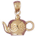 Teapot Charm Pendant 14k Gold