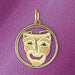 Drama Mask Charm Pendant 14k Gold