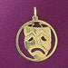 Drama Mask Charm Pendant 14k Gold