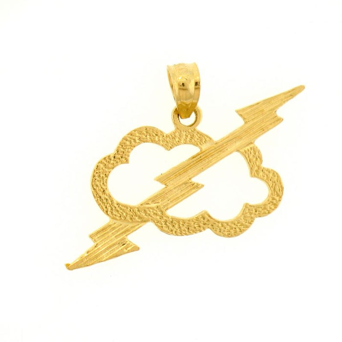 Thunder in Cloud Charm Pendant 14k Gold