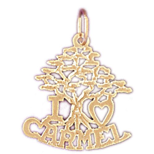I Love Carmel Charm Pendant 14k Gold