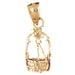 Water Well Charm Pendant 14k Gold