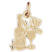 Wine Bottle, Glass and Rose Charm Pendant 14k Gold