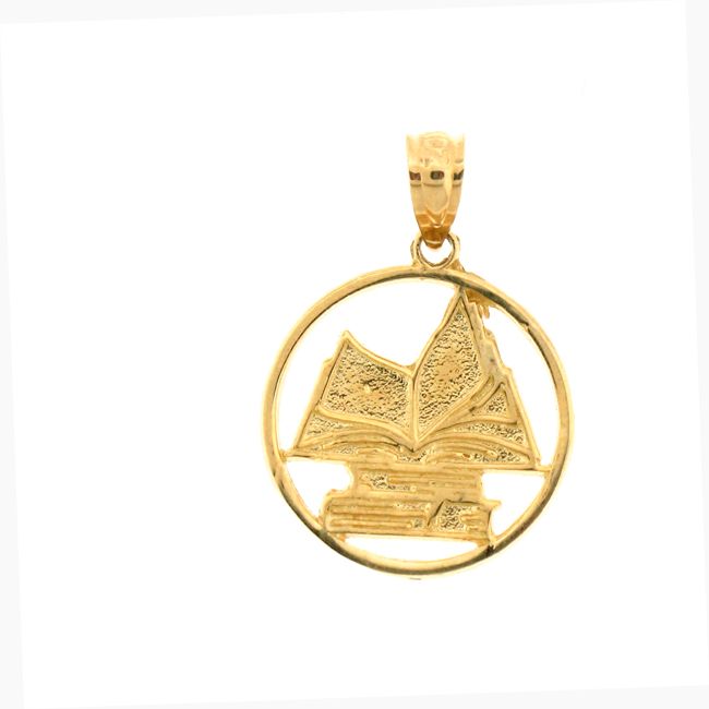 Book Charm Pendant 14k Gold