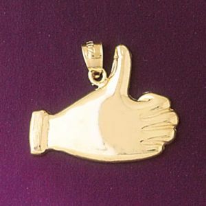 Thumbs Up Charm Pendant 14k Gold