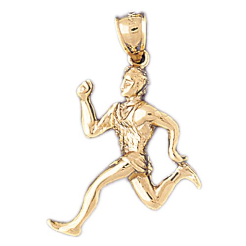 Running Figure Charm Pendant 14k Gold