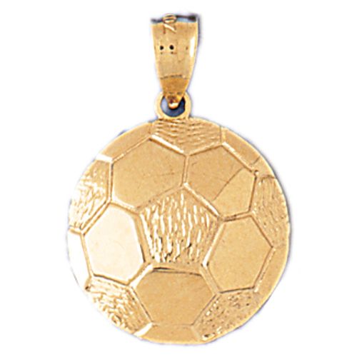 Soccer Ball Charm Pendant 14k Gold