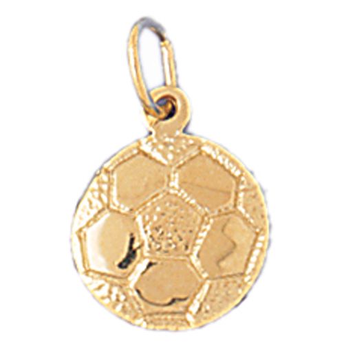 Soccer Ball Charm Pendant 14k Gold