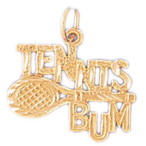 Tennis Bum Racket Charm Pendant 14k Gold