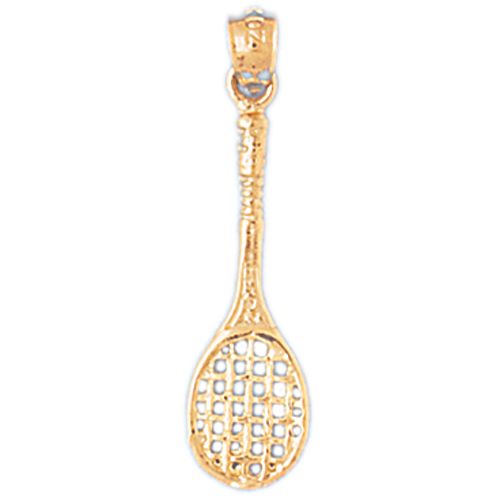 Tennis Racket Charm Pendant 14k Gold