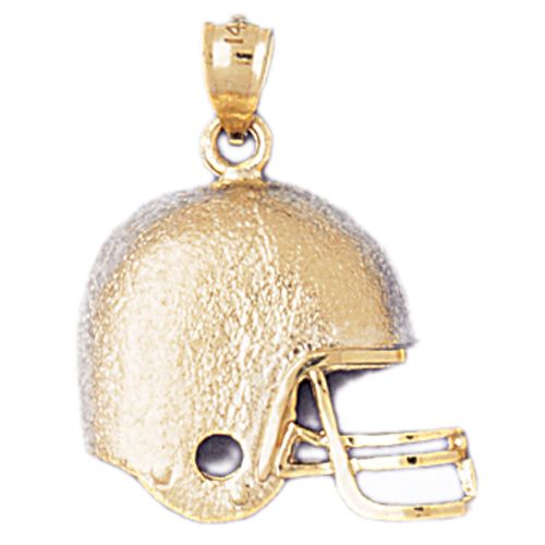 Football Helmet Charm Pendant 14k Gold