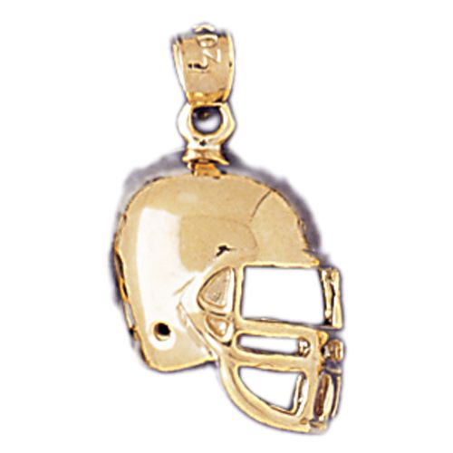 Football Helmet Charm Pendant 14k Gold