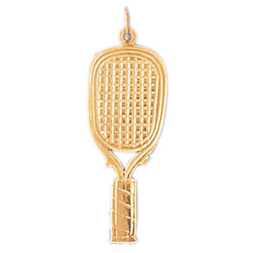 Tennis Racket Charm Pendant 14k Gold
