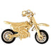 3D Motorcycle Two Tone Charm Pendant 14k Yellow and White Gold