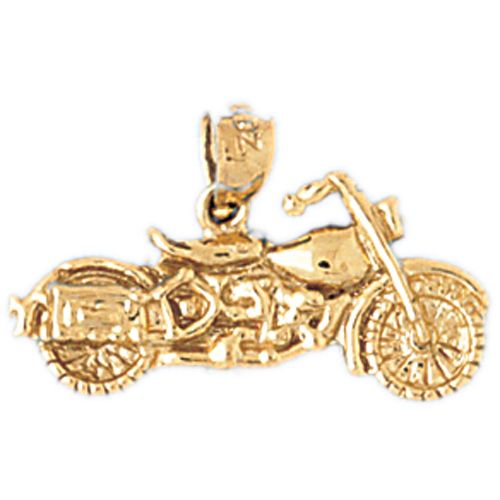 Motorcycle Charm Pendant 14k Gold
