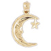 Moon and Star Charm Pendant 14k Gold