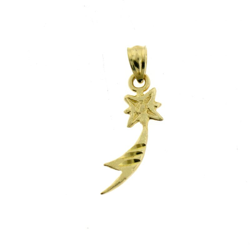 Shooting Star Charm Pendant 14k Gold