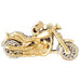 3D Harley Davidson Motorcycle Two Tone Charm Pendant 14k Yellow and White Gold