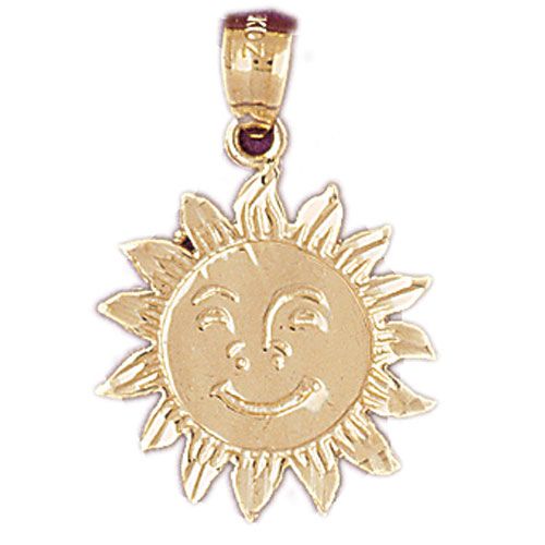 Sun Charm Pendant 14k Gold