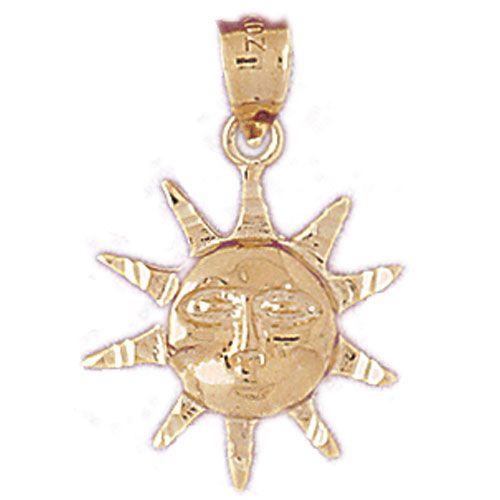 Sun Charm Pendant 14k Gold