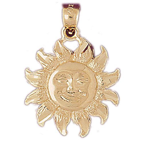 Sun Charm Pendant 14k Gold