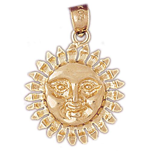 Sun Charm Pendant 14k Gold