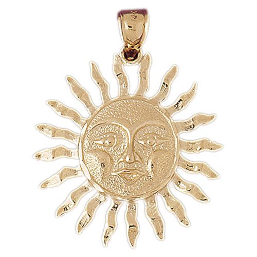 Sun Charm Pendant 14k Gold