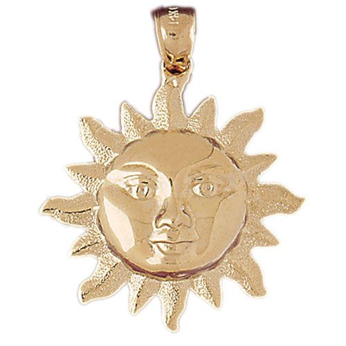 Sun Charm Pendant 14k Gold
