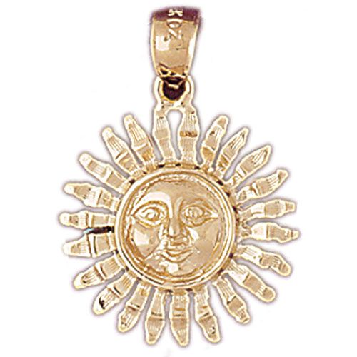 Sun Charm Pendant 14k Gold
