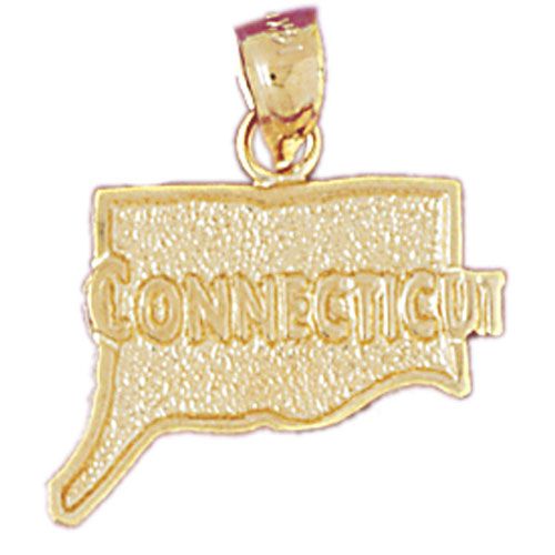 Connecticut State Charm Pendant 14k Gold
