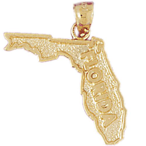 Florida State Charm Pendant 14k Gold