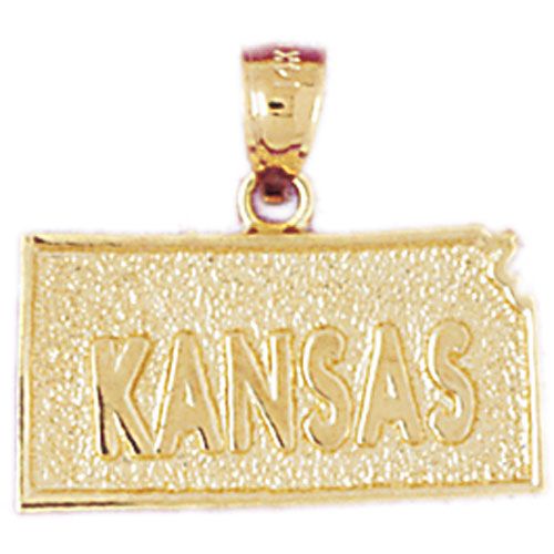Kansas State Charm Pendant 14k Gold