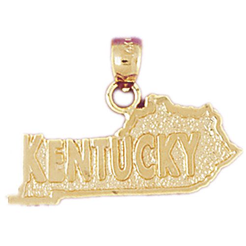 Kentucky State Charm Pendant 14k Gold