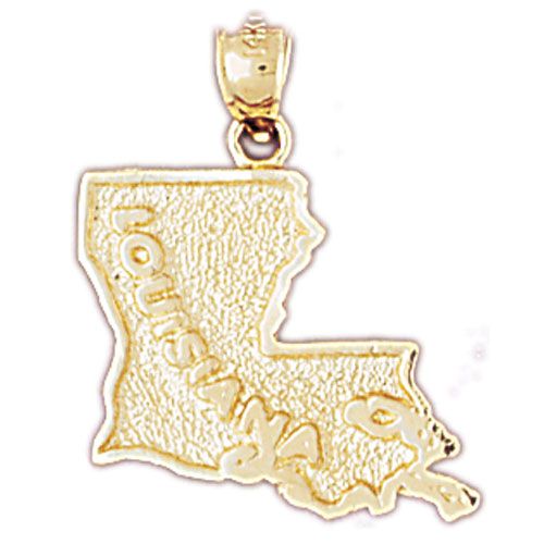 Louisiana State Charm Pendant 14k Gold
