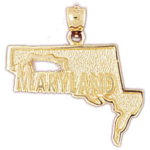 Maryland State Charm Pendant 14k Gold