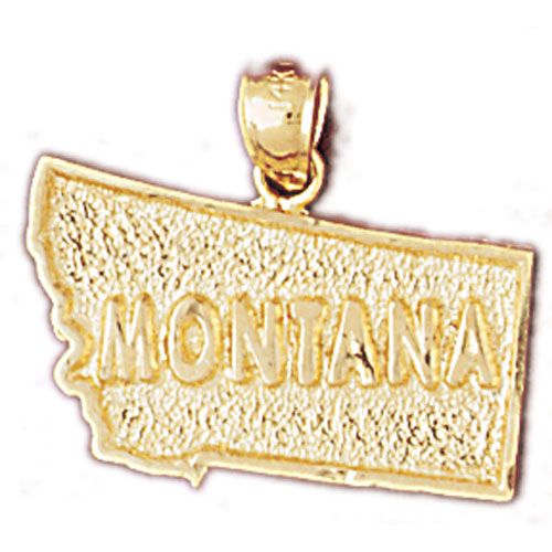 Montana State Charm Pendant 14k Gold