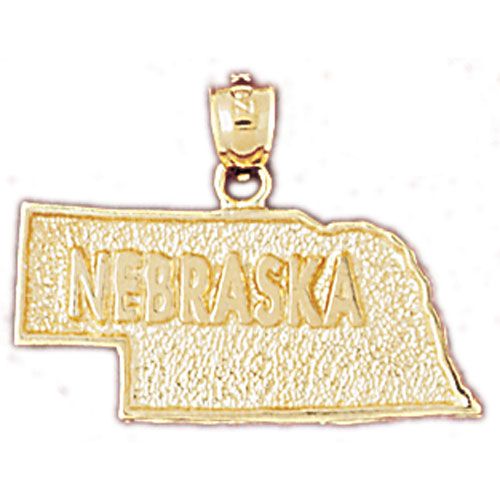 Nebraska State Charm Pendant 14k Gold