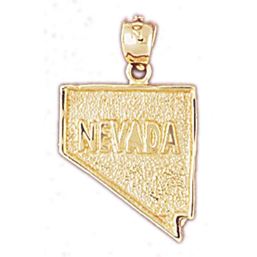 Nevada State Charm Pendant 14k Gold
