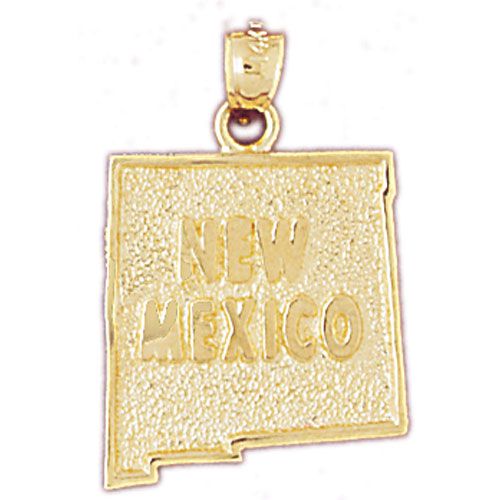 New Mexico State Charm Pendant 14k Gold