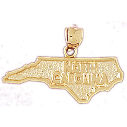North Carolina State Charm Pendant 14k Gold