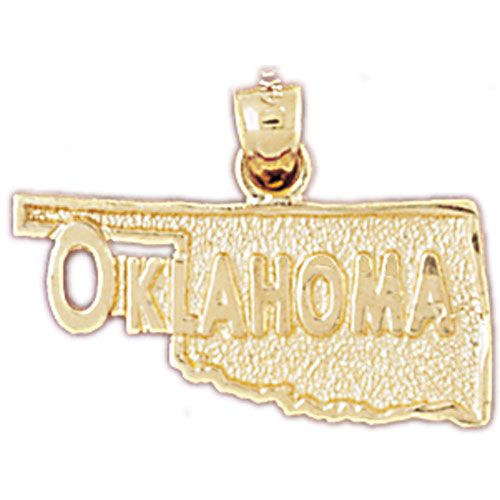Oklahoma State Charm Pendant 14k Gold