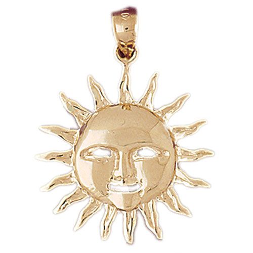 Sun Charm Pendant 14k Gold