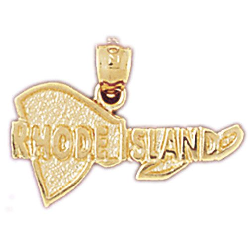 Rhode Island State Charm Pendant 14k Gold