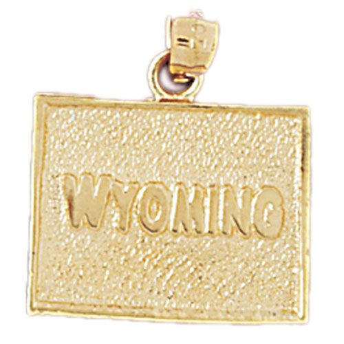 Wyoming State Charm Pendant 14k Gold