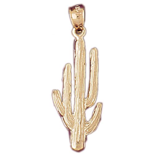 Cactus Charm Pendant 14k Gold