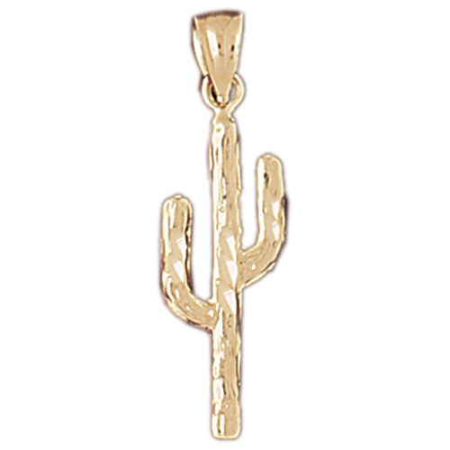 Cactus Charm Pendant 14k Gold