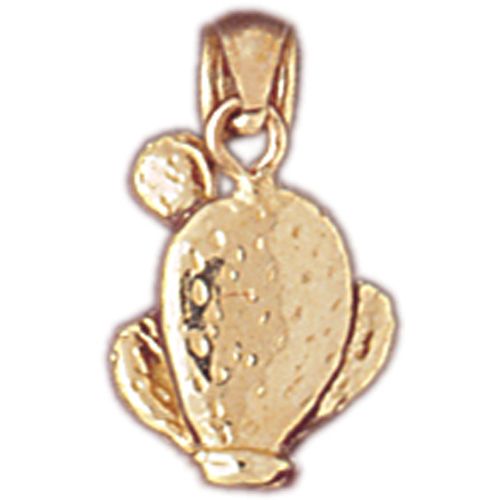 3D Cactus Charm Pendant 14k Gold