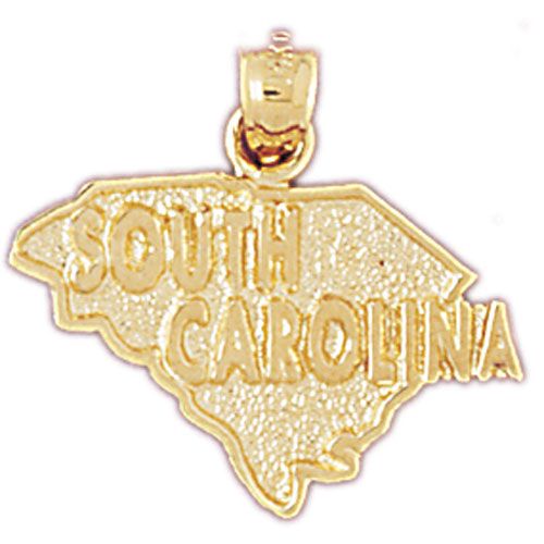 South Carolina State Charm Pendant 14k Gold